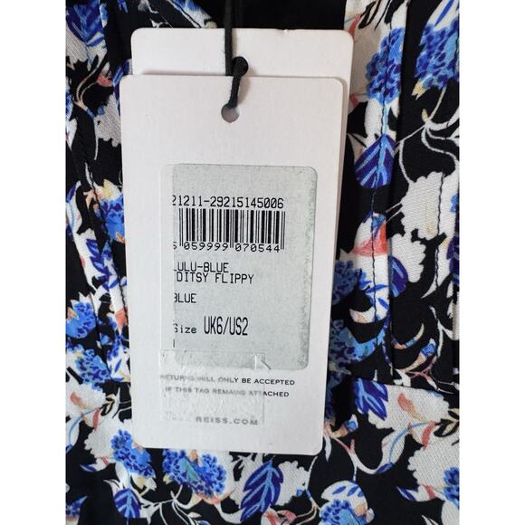 Reiss Lulu Ditsy Flippy Mini Dress Short Sleeve Womens Size 2 $320 NWT - Picture 5 of 13
